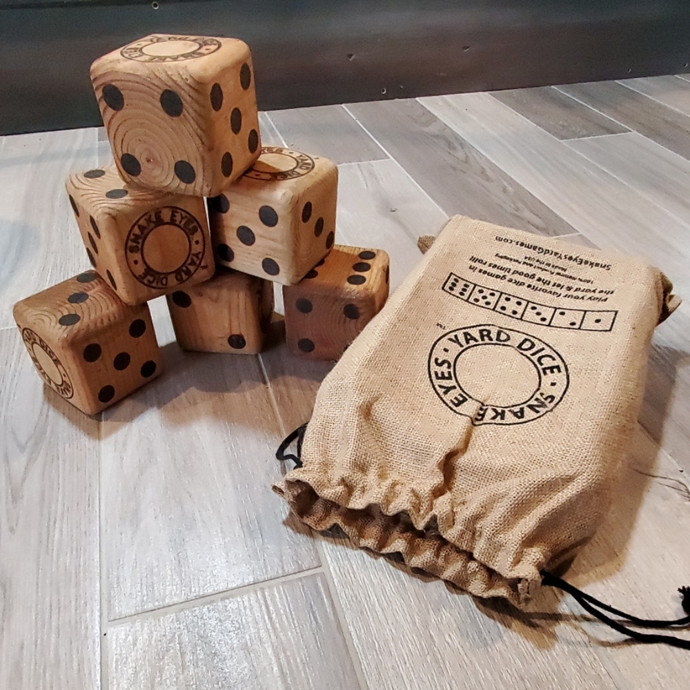 Snake Eyes Yard Dice Game Hand Made Solid Wood